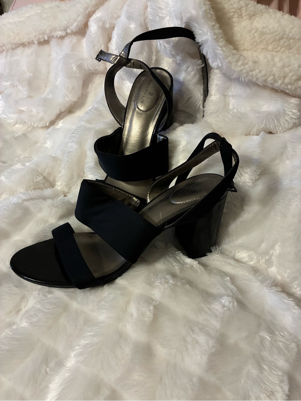 Bandolino Black Block Heel Dress Sandals - Women